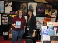 Lena and Michelle Here I am at the Simon & Schuster Canada booth with lovely marketing associate, Michelle Blackwell.